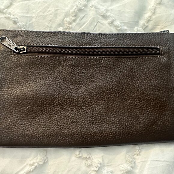 Guei Lutucchi Milano Genuine Leather Clutch Italian Design Crown Logo - Picture 3 of 14